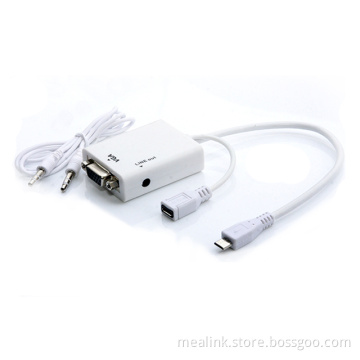 for Samsung/LG/HTC Mobile Phone of Mhl to VGA+Audio Cable